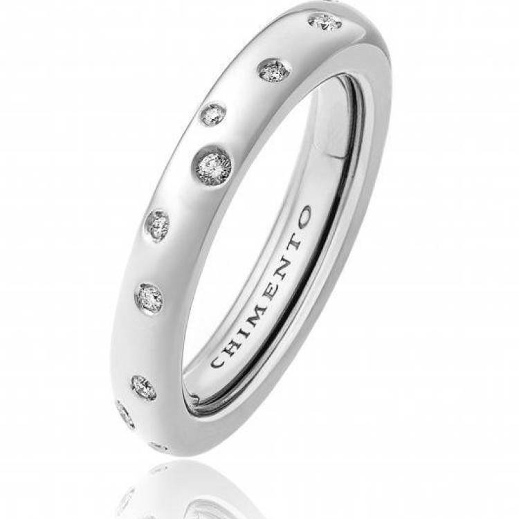 Chimento Forever 18ct White Gold Diamond Adjustable Size-Fit Slim Ring - 80