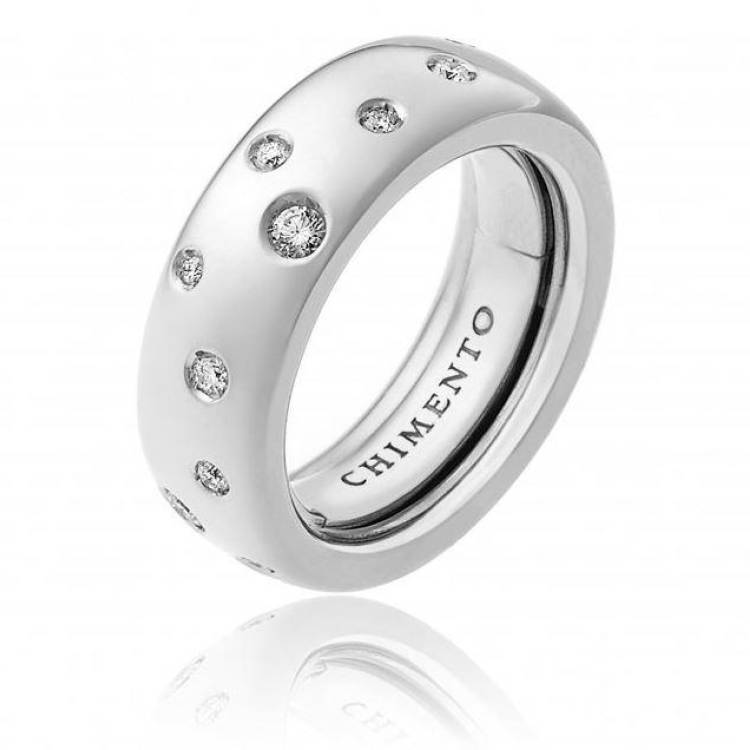 Chimento Forever 18ct White Gold Diamond Adjustable Size-Fit Wide Ring - 140
