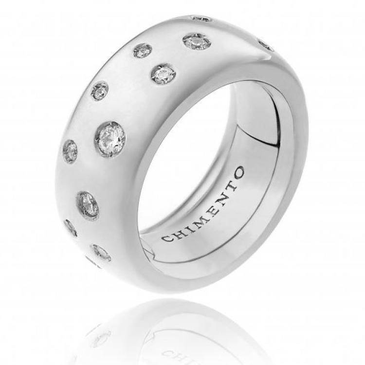 Chimento Forever 18ct White Gold Diamond Adjustable Size-Fit Extra Wide Ring - 200