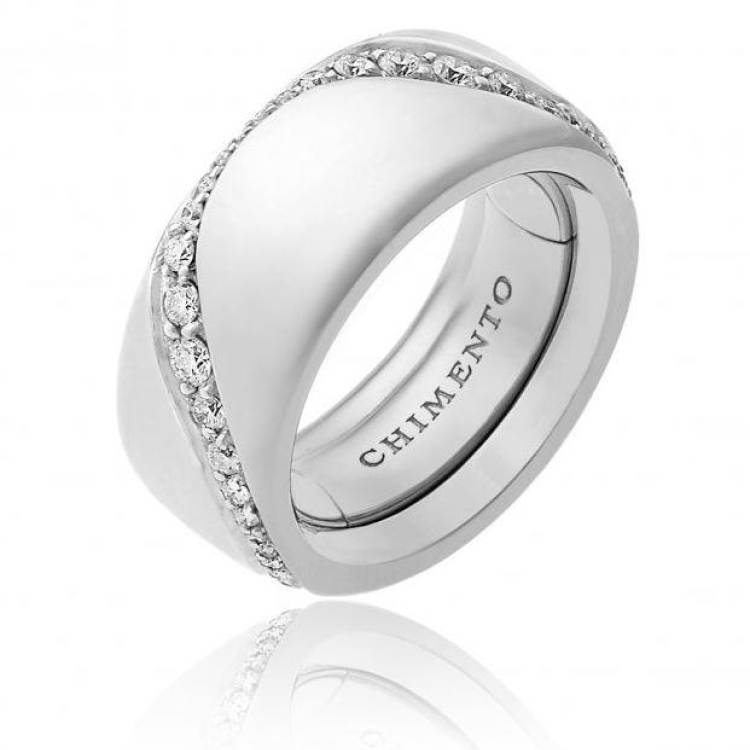 Chimento Forever Essenza 18ct White Gold Diamond Adjustable Size-Fit Ring - 80
