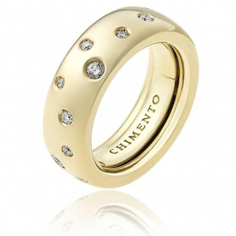 Chimento Forever 18ct Yellow Gold Diamond Adjustable Size-Fit Wide Ring - 80