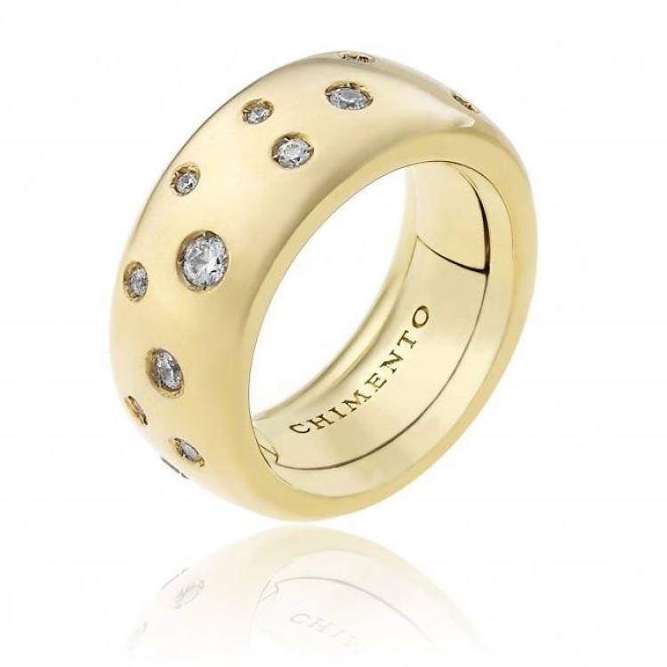 Chimento Forever 18ct Yellow Gold Diamond Adjustable Size-Fit Extra Wide Ring - 140