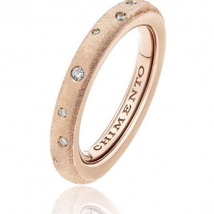 Chimento Forever Matte 18ct Rose Gold Diamond Adjustable Size-Fit Slim Ring - 200