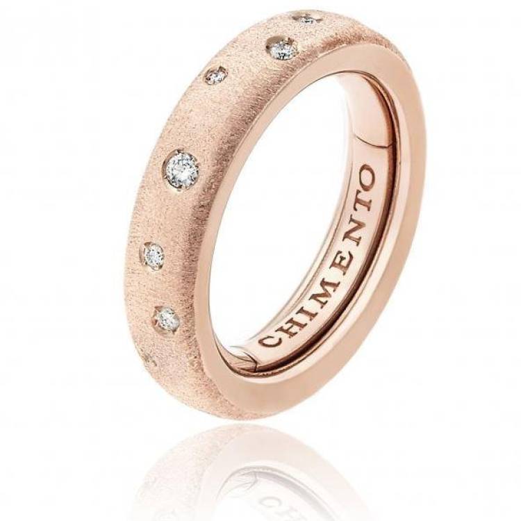 Chimento Forever Matte 18ct Rose Gold Diamond Adjustable Size-Fit Medium Ring - 140