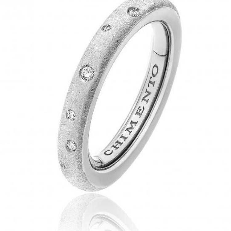 Chimento Forever Matte 18ct White Gold Diamond Adjustable Size-Fit Slim Ring - 200