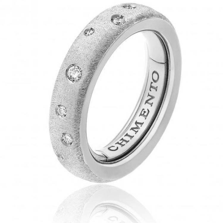 Chimento Forever Matte 18ct White Gold Diamond Adjustable Size-Fit Medium Ring - 80