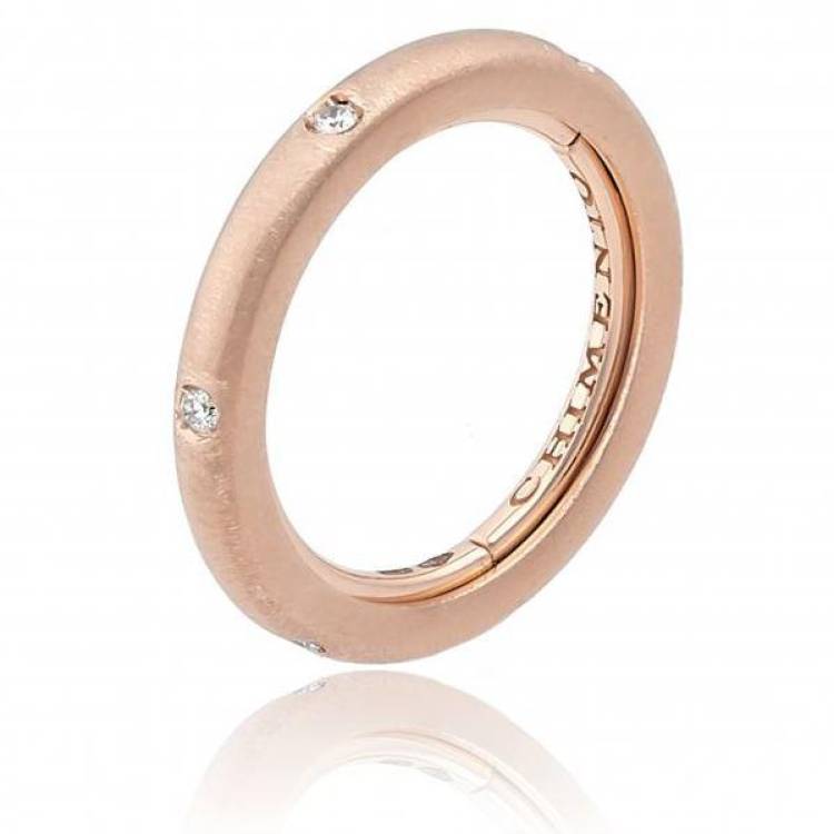 Chimento Forever Stack Me Matte 18ct Rose Gold Diamond Adjustable Size-Fit Ring - 140
