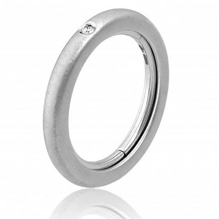 Chimento Forever Stack Me Matte 18ct White Gold Diamond Adjustable Size-Fit Ring - 140