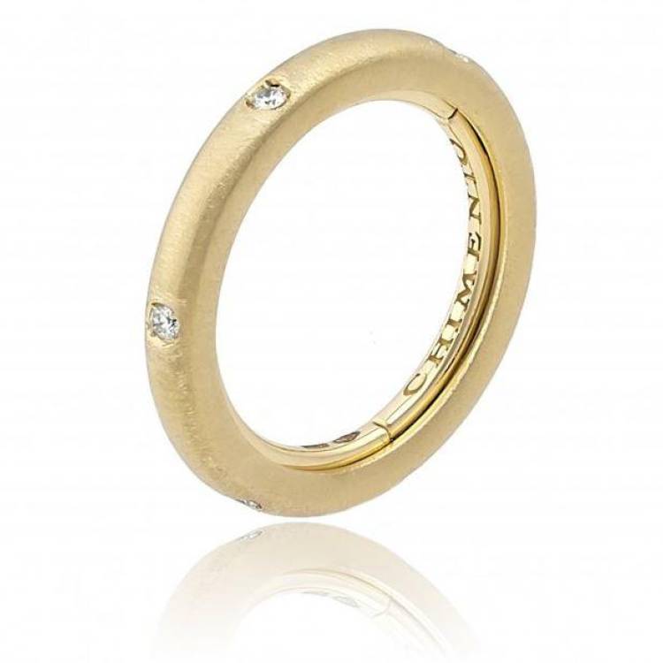 Chimento Forever Stack Me Matte 18ct Yellow Gold Diamond Adjustable Size-Fit Ring - 200