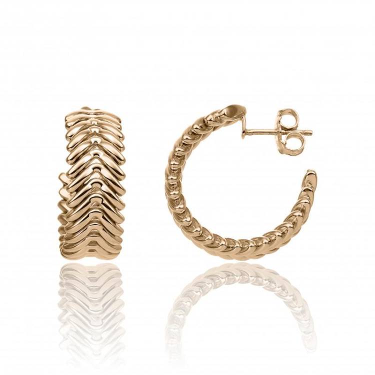 Chimento Armillas 18ct Rose Gold Arrow Head Hoop Earrings