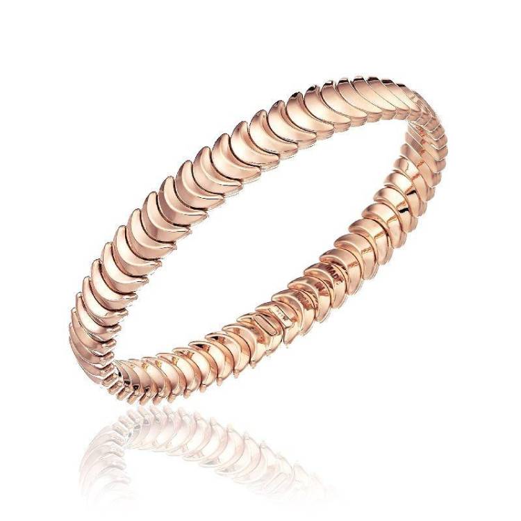 Chimento Armillas 18ct Rose Gold Crescent Moon Bangle - M/L