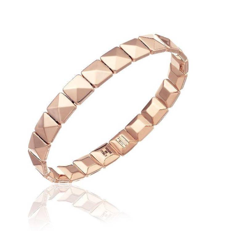 Chimento Armillas 18ct Rose Gold Pyramid Bangle - M/L