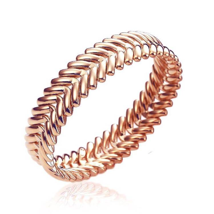 Chimento Armillas 18ct Rose Gold Wide Arrow Head Bangle - S/M