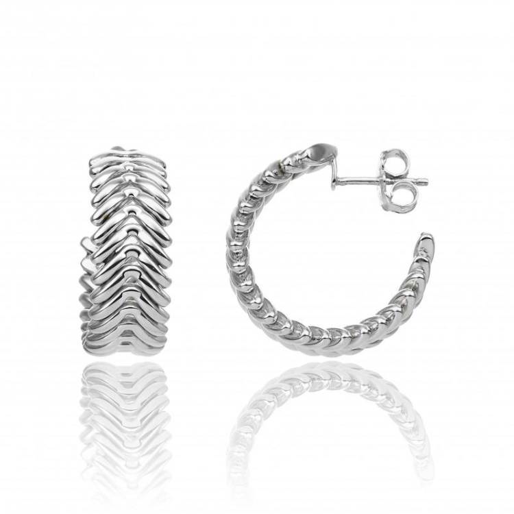 Chimento Armillas 18ct White Gold Arrow Head Hoop Earrings