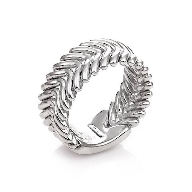 Chimento Armillas 18ct White Gold Arrow Pattern Ring