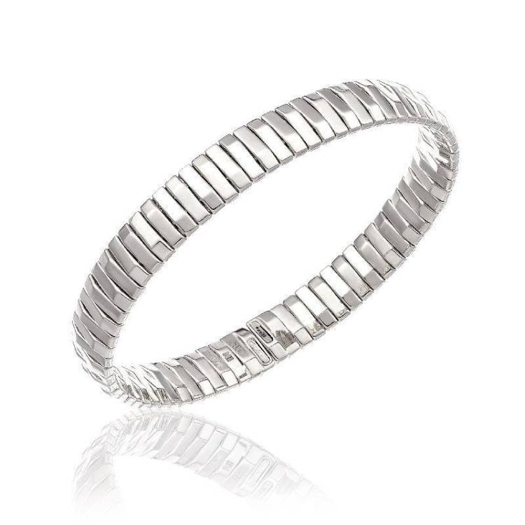 Chimento Armillas 18ct White Gold Bar Bangle - M/L