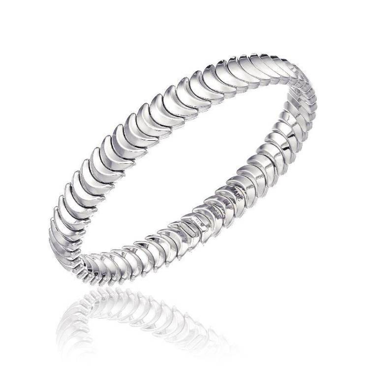 Chimento Armillas 18ct White Gold Crescent Moon Bangle - M/L