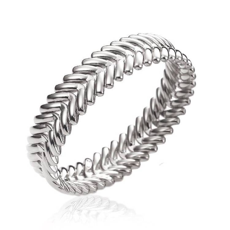 Chimento Armillas 18ct White Gold Wide Arrow Head Bangle - M/L