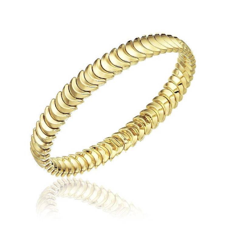 Chimento Armillas 18ct Yellow Gold Crescent Moon Bangle - M/L