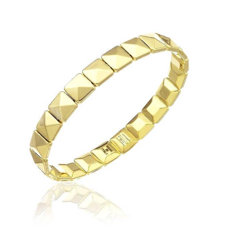 Chimento Armillas 18ct Yellow Gold Pyramid Bangle - M/L