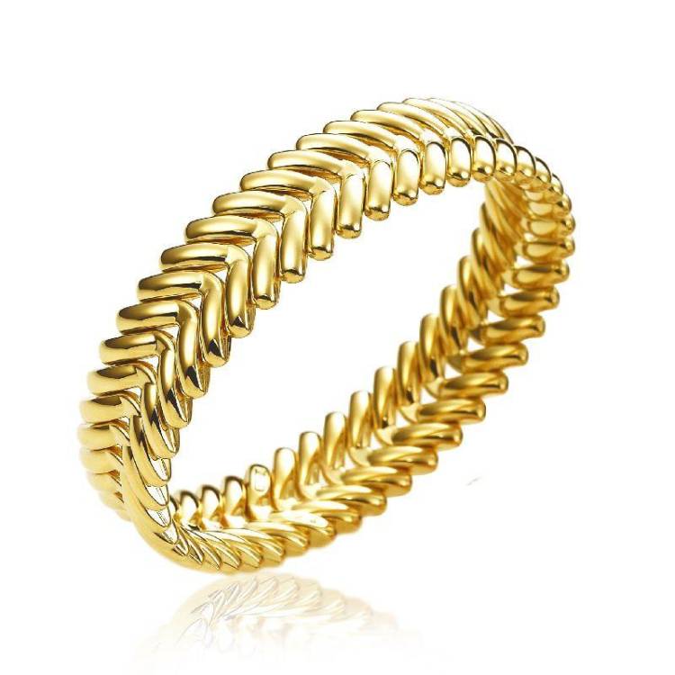 Chimento Armillas 18ct Yellow Gold Wide Arrow Head Bangle - S/M