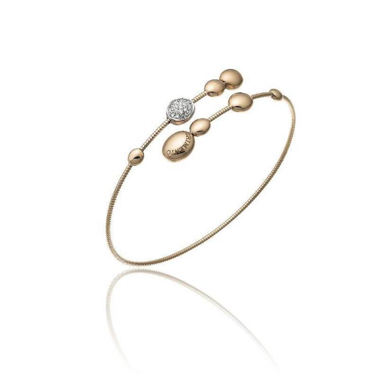Chimento Armillas Acqua 18ct Rose Gold 0.13ct Diamond Crossover Bangle - M