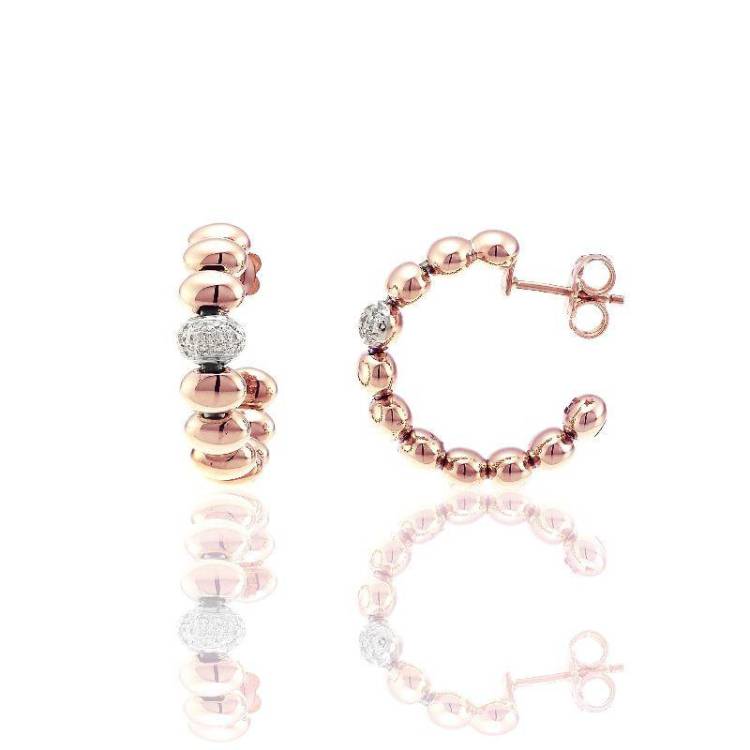 Chimento Armillas Acqua 18ct Rose Gold 0.13ct Diamond Hoop Earrings