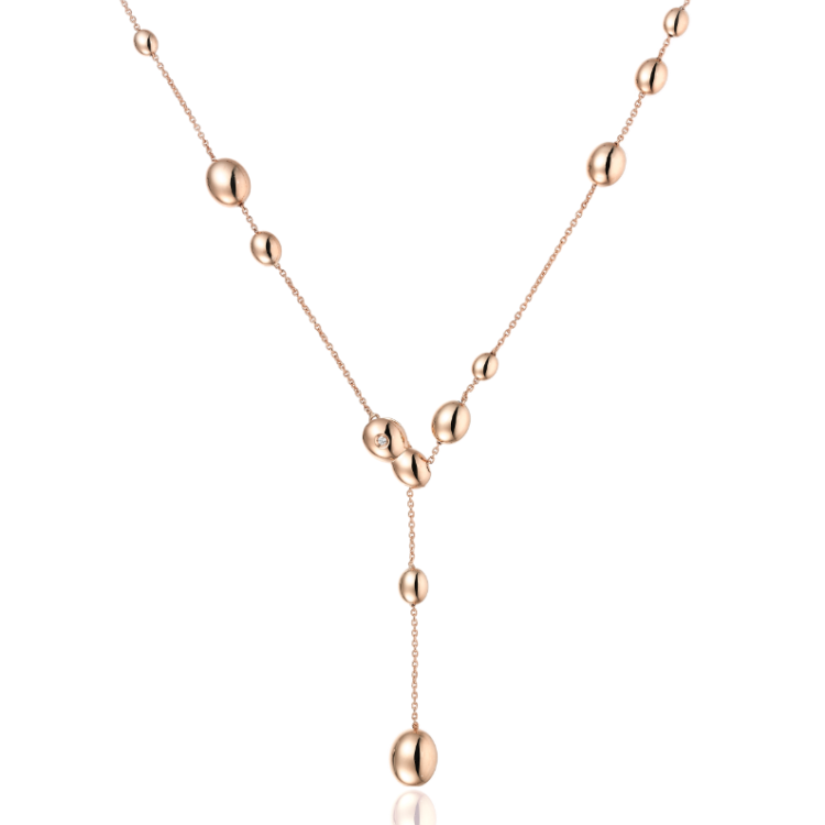 Chimento Armillas Acqua 18ct Rose Gold Diamond Droplet Necklace - Option1 Value Rose Gold