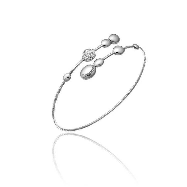 Chimento Armillas Acqua 18ct White Gold 0.13ct Diamond Crossover Bangle - S