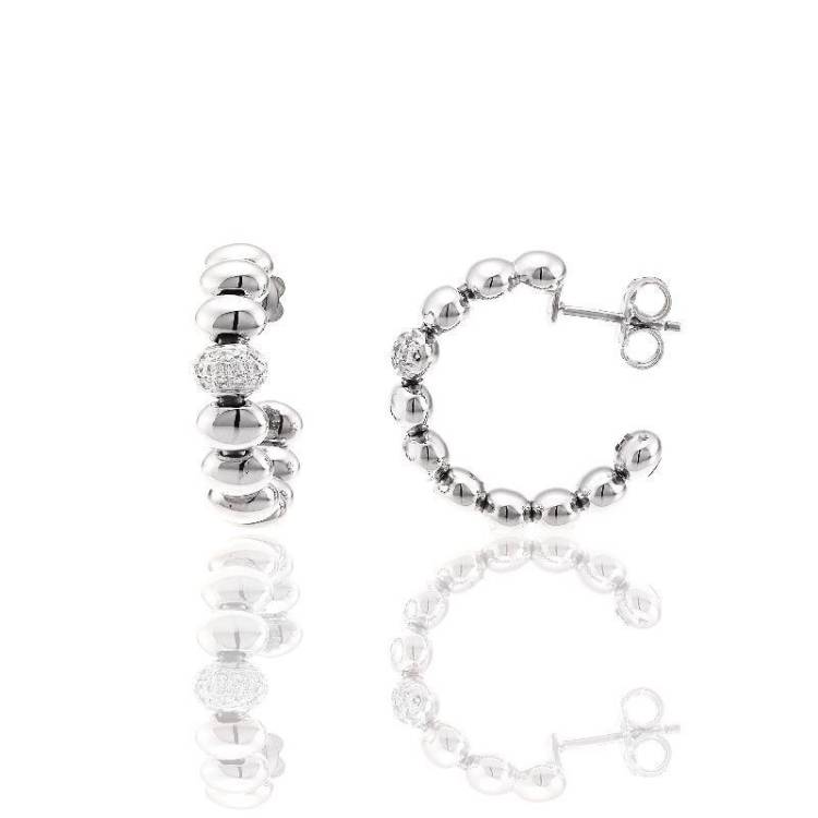 Chimento Armillas Acqua 18ct White Gold 0.13ct Diamond Hoop Earrings