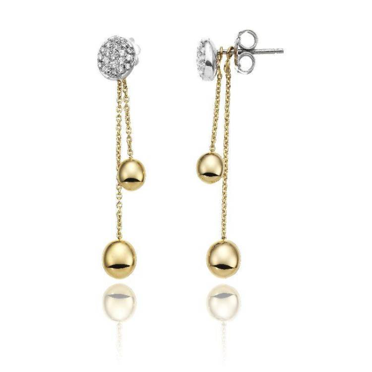 Chimento Armillas Acqua 18ct Yellow Gold 0.24ct Diamond Double Drop Earrings