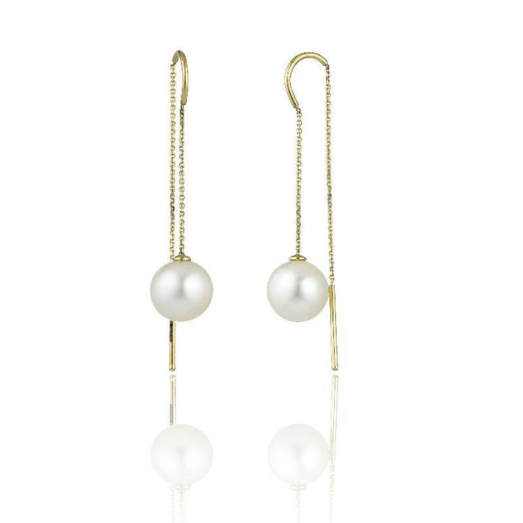 Chimento Armillas Acqua 18ct Yellow Gold Pearl Threader Earrings