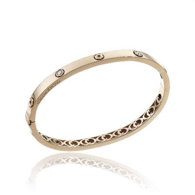 Chimento Armillas Be Mine 18ct Rose Gold 0.28ct Diamond Bangle - L