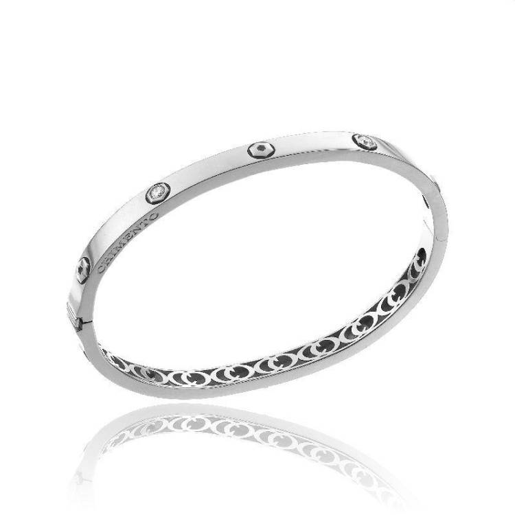 Chimento Armillas Be Mine 18ct White Gold 0.28ct Diamond Bangle - S