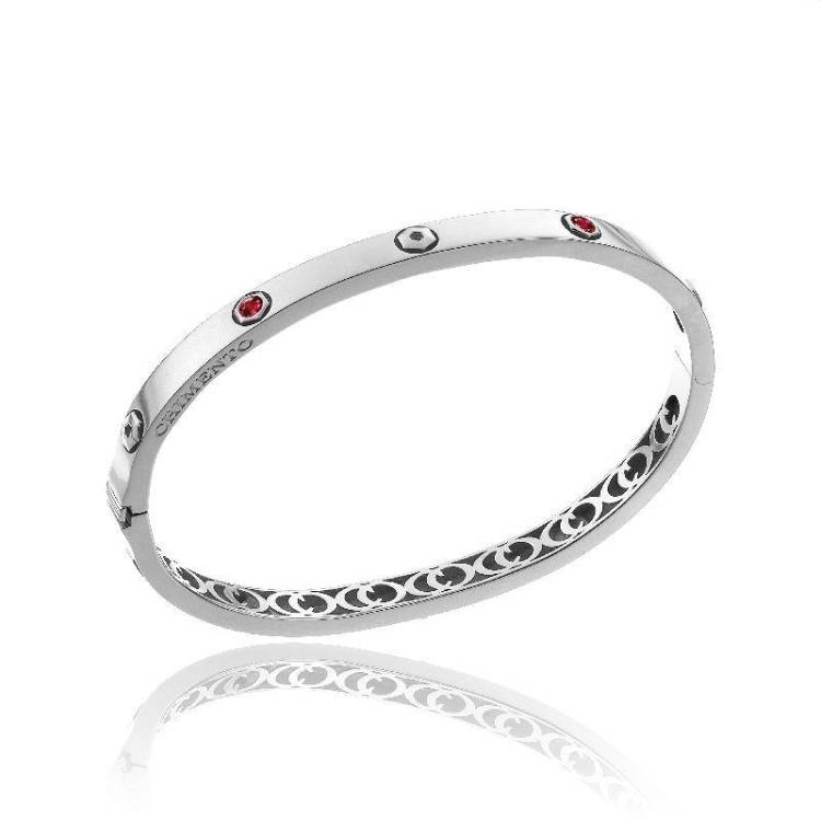 Chimento Armillas Be Mine 18ct White Gold 0.40ct Ruby Bangle - S