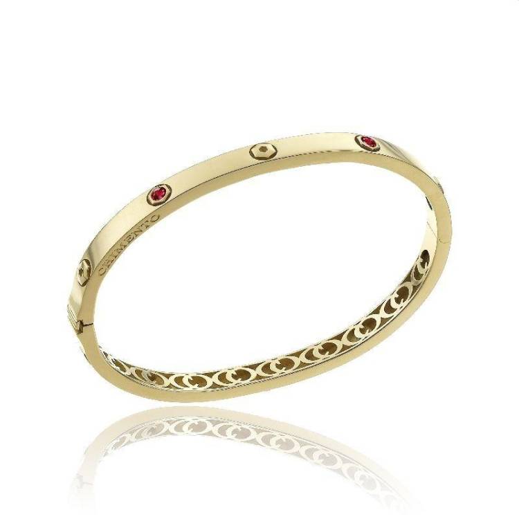 Chimento Armillas Be Mine 18ct Yellow Gold 0.40ct Ruby Bangle - XS