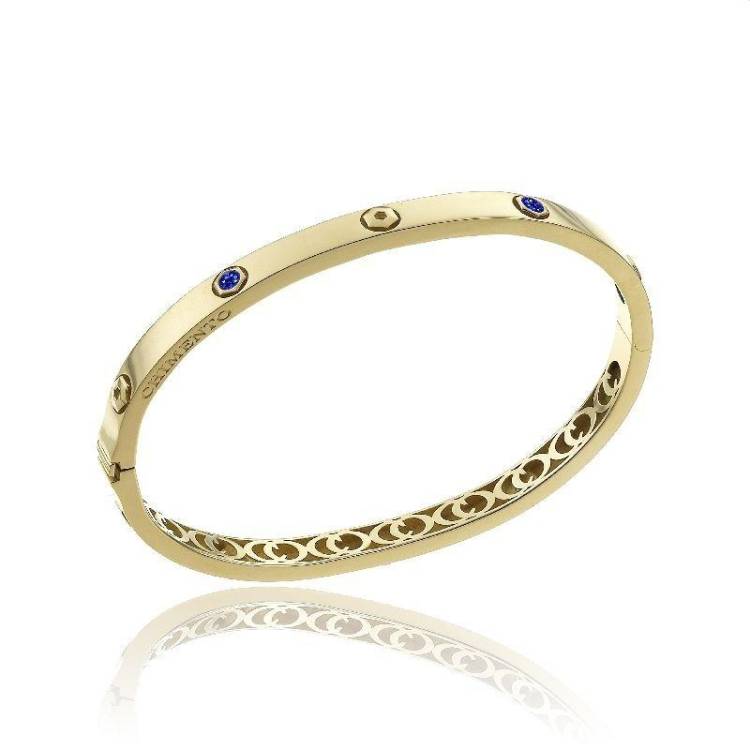 Chimento Armillas Be Mine 18ct Yellow Gold 0.40ct Sapphire Bangle - XS