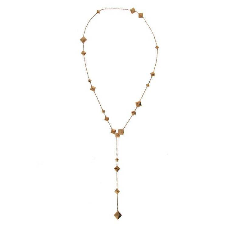Chimento Armillas Pyramis 18ct Rose Gold Diamond Studs Necklace