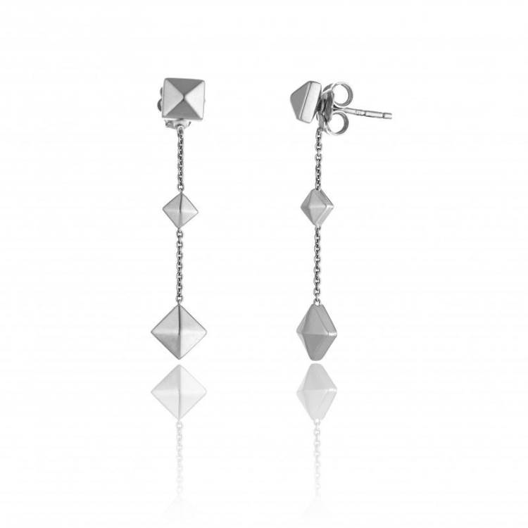 Chimento Armillas Pyramis 18ct White Gold Studs Drop Earrings