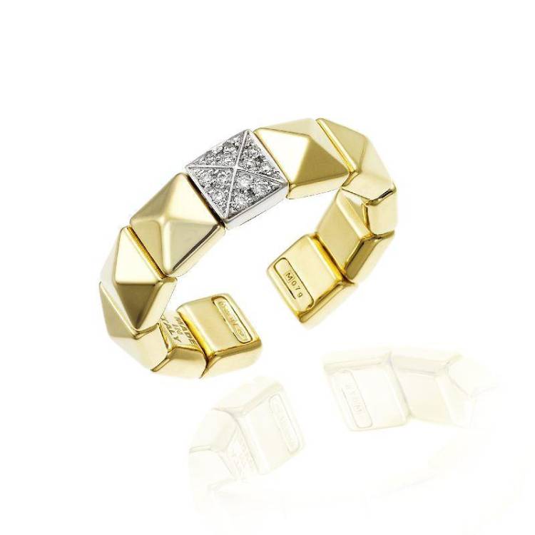 Chimento Armillas Pyramis 18ct Yellow Gold Diamond Studs Ring