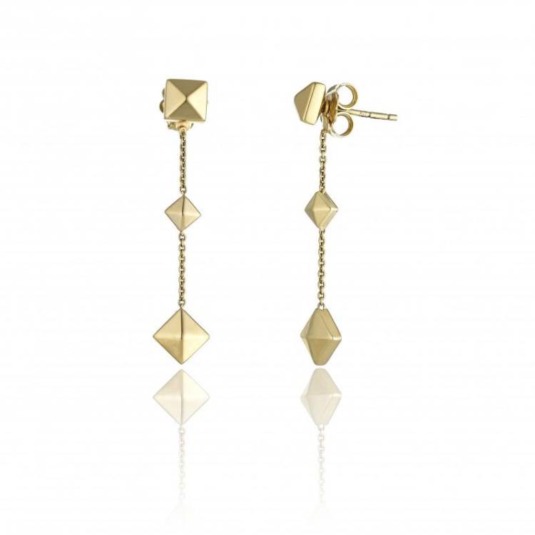 Chimento Armillas Pyramis 18ct Yellow Gold Studs Drop Earrings