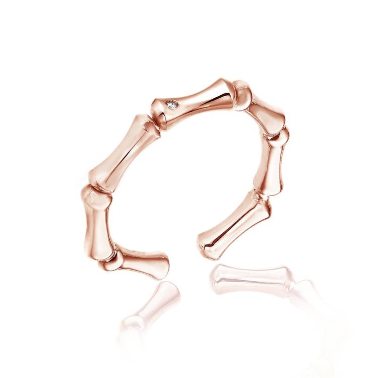 Chimento Bamboo 18ct Rose Gold Diamond Ring