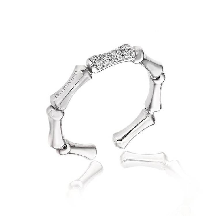 Chimento Bamboo 18ct White Gold 0.10ct Diamond Ring