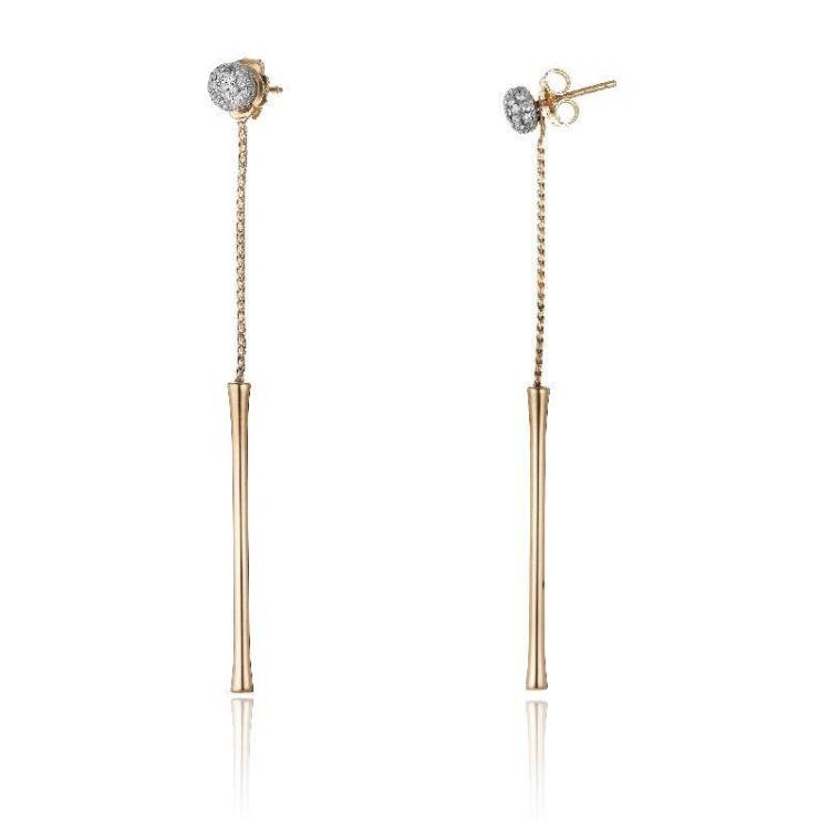 Chimento Bamboo Flirt 18ct Rose Gold 0.43ct Diamond Drop Earrings