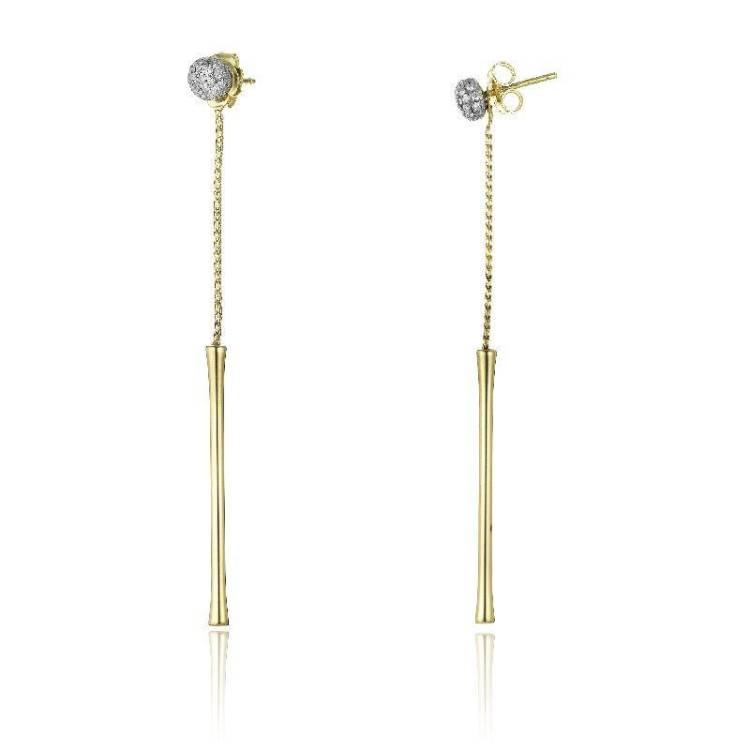 Chimento Bamboo Flirt 18ct Yellow Gold 0.43ct Diamond Drop Earrings