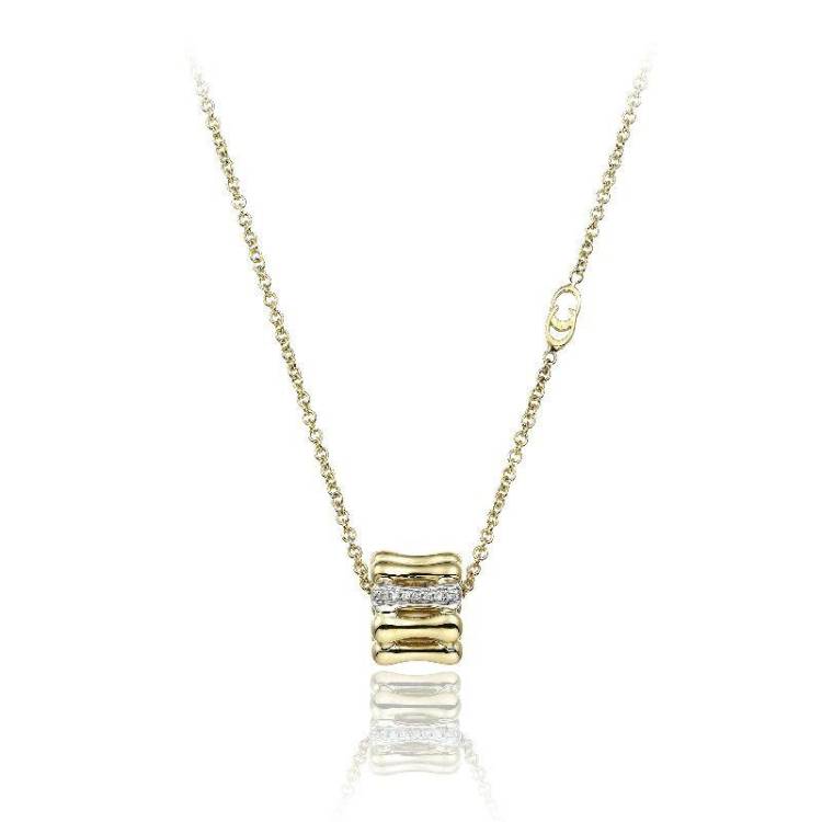 Chimento Bamboo Over 18ct Yellow Gold Diamond Iconic Necklace