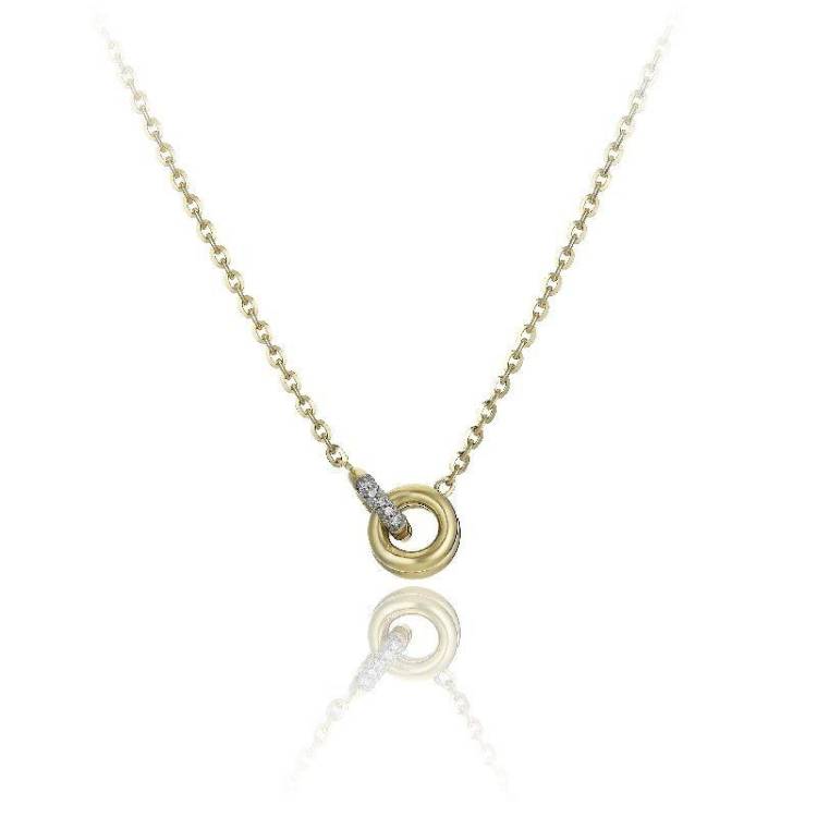 Chimento Bamboo Pure 18ct Yellow Gold 0.10ct Diamond Necklace