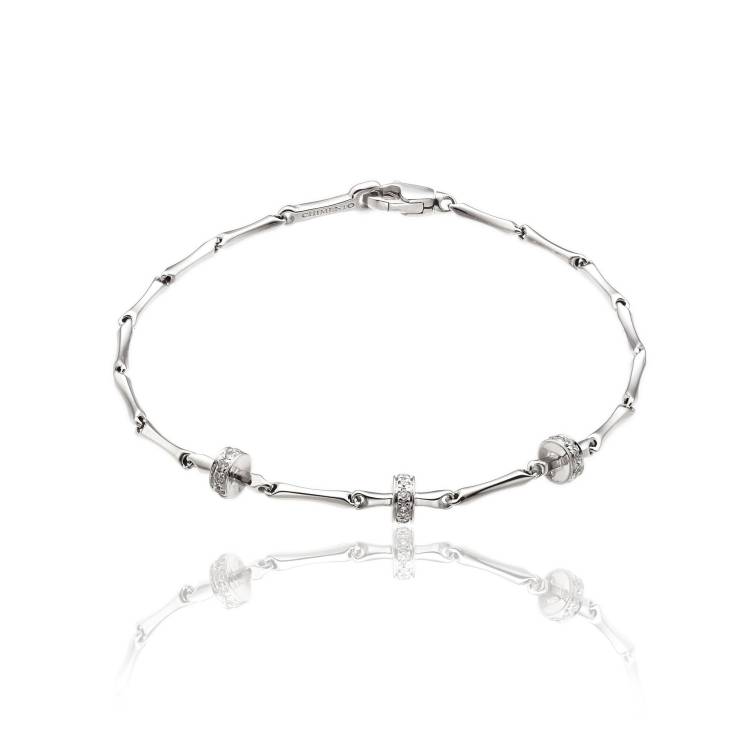 Chimento Bamboo Shine 18ct White Gold 0.15ct Diamond Bracelet - L