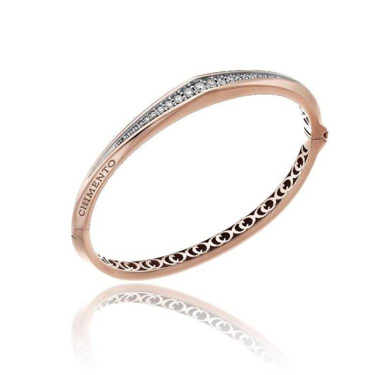 Chimento Bamboo Sipario 18ct Rose Gold 0.52ct Diamond Bangle