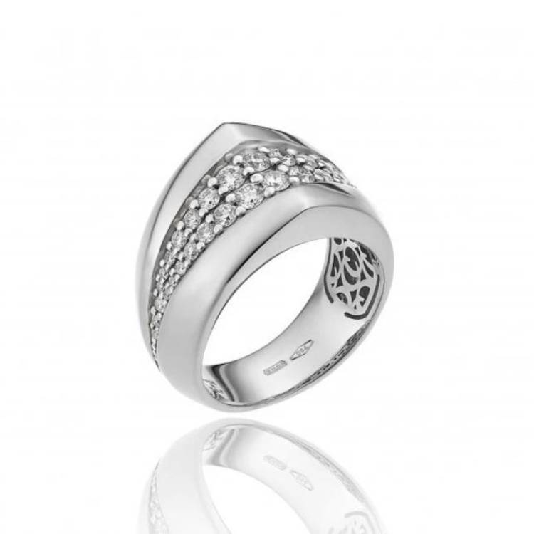 Chimento Bamboo Sipario 18ct White Gold 0.77ct Diamond Ring